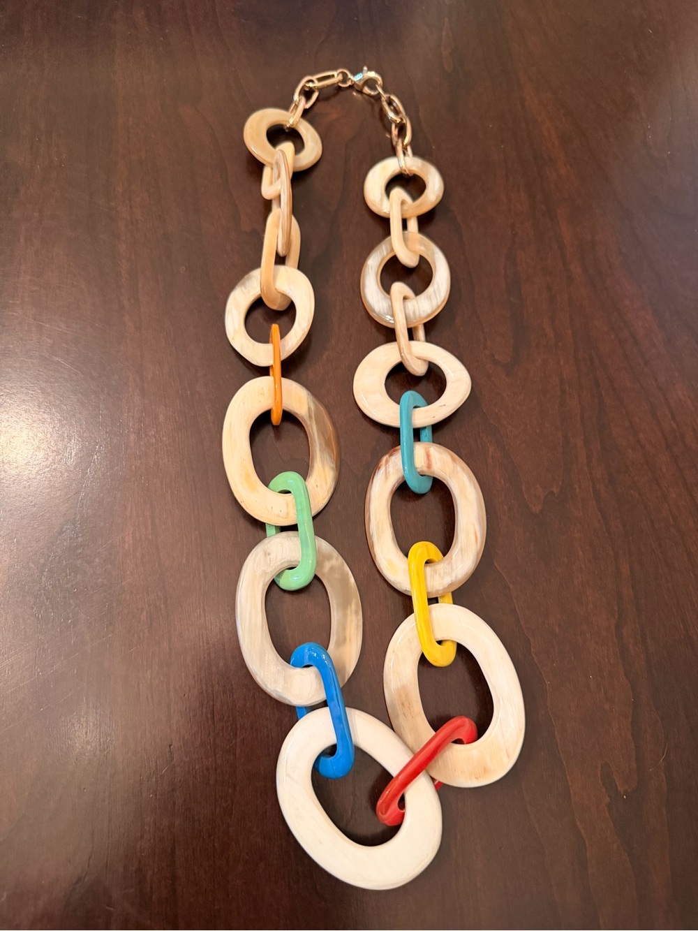 Chunky Multicolor Link Necklace